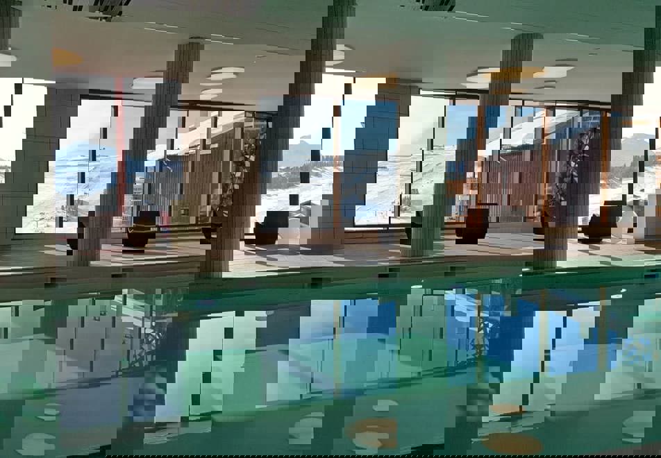 Chalet des Cimes, Les Saisies (self catered apartments) - View from indoor pool