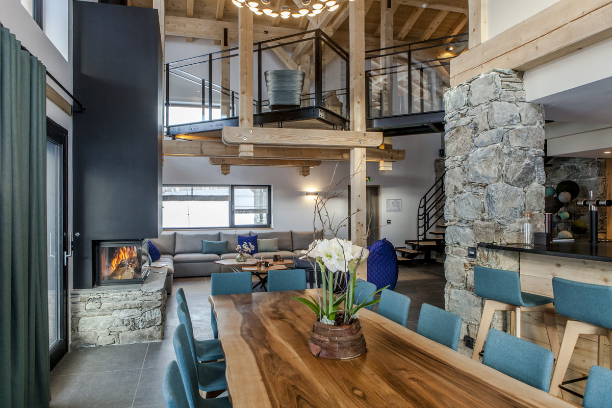 Chalet Cascade, Arc 2000 (self catered chalet) - Open plan living/dining area