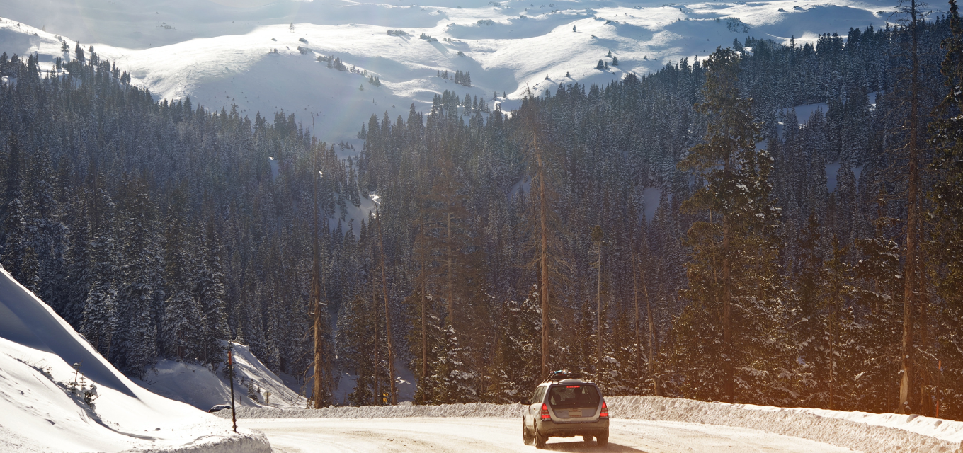 Car driving to the French Alps