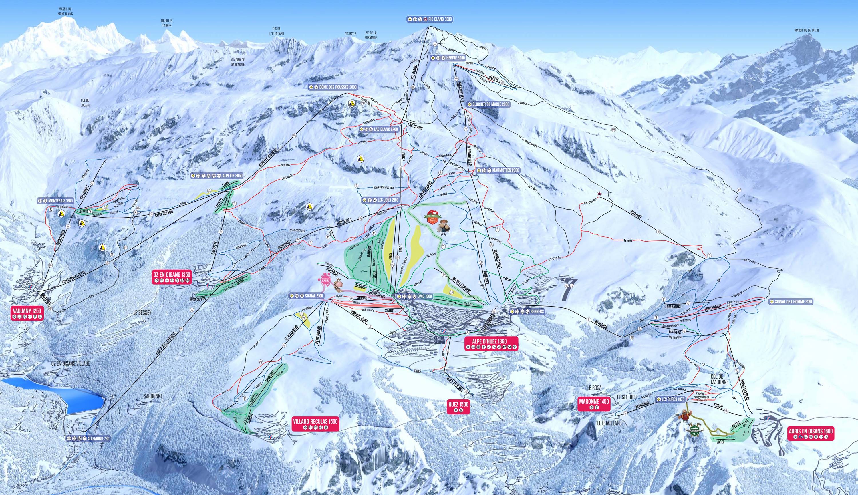 Alpe D'huez Piste Map