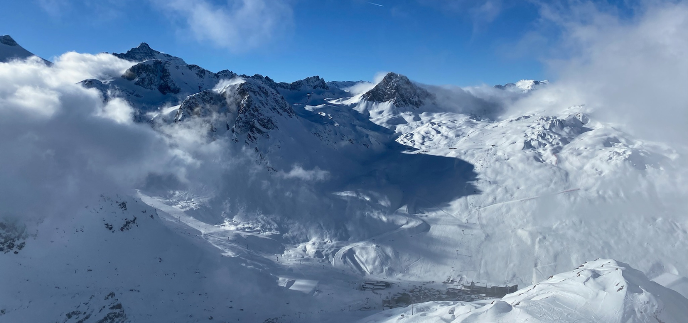 View Of Tignes Val Claret Above Clouds View Of Tignes Val Claret Above Clouds
