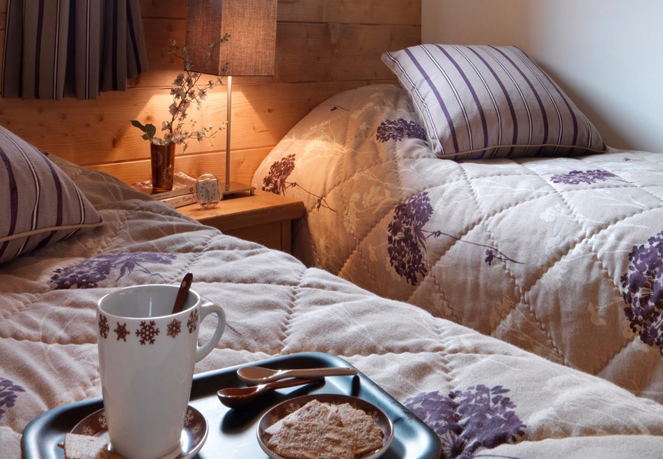 La Reine des Pres, Samoens (self catered apartments) - Typical twin bedroom style