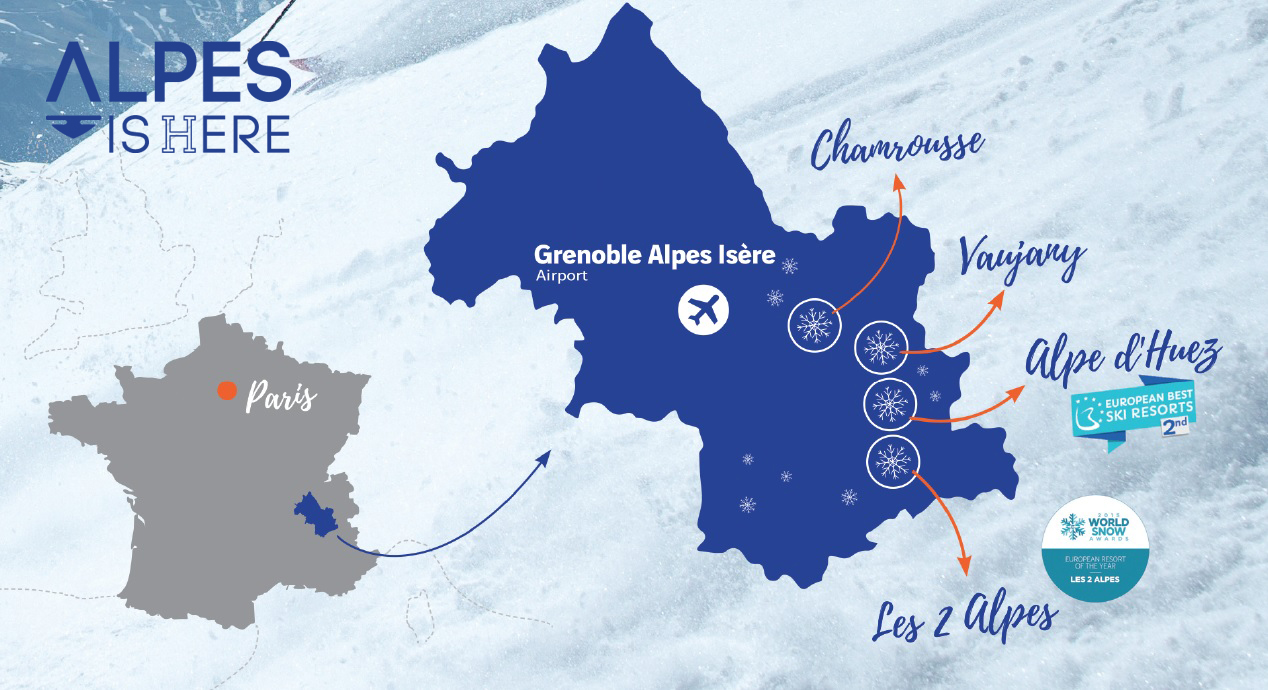 Isere region map